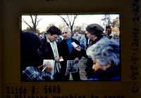Daniel Ellsberg, Pentagon Papers whistle blower, has appeared on Boston Common with the protestors.