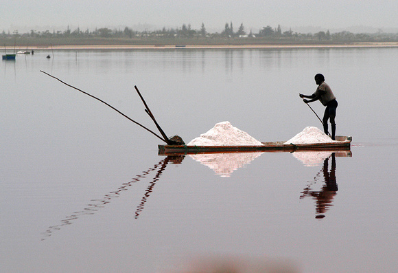 Boatman with Salt, Pink Lake, Senegal 2006 by Ken Martin, Digi Photo