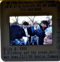 Daniel Ellsberg, Pentagon Papers whistle blower, has appeared on Boston Common with the protestors.